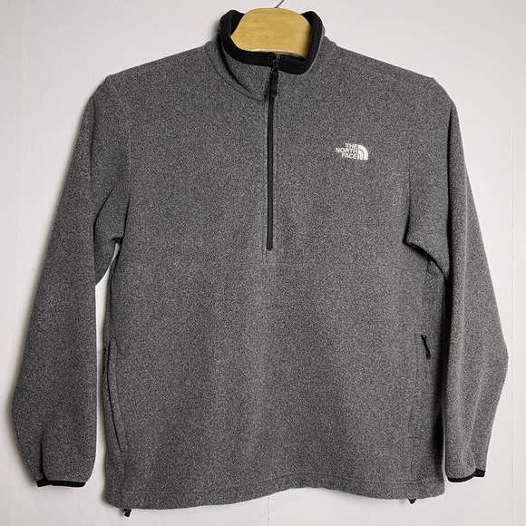 The North Face Men's XL Birch Bowl Quarter Zip Sweatshirt Gray Black Heather - Picture 2 of 11